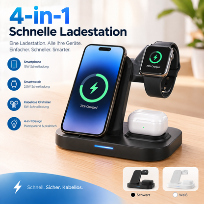 4-in-1 Ladestation – Alles an einem Platz
