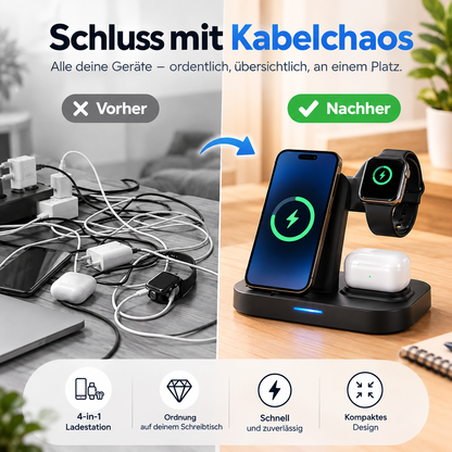 4-in-1 Ladestation – Alles an einem Platz